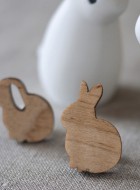 Wooden Bunny Pin