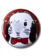 Button Badge Bow Tie Lop Bunny